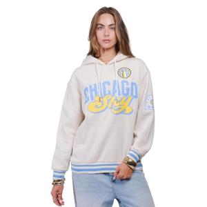 Ultra Game Unisex WNBA Official Super Soft Kaleido Hoodie Sweatshirt, Chicago Sky, Oatmeal Heather, Large