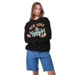 Ultra Game WNBA Official Unisex Super Soft Oversized Crewneck Sweatshirt, New York Liberty, Sand, Medium
