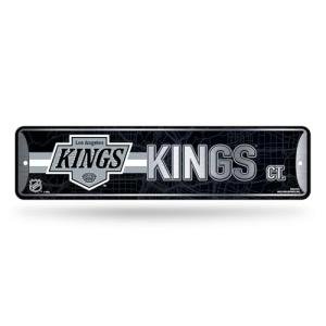 Rico Industries NHL Hockey Los Angeles Kings Home Decor Metal Street Sign 4" x 15" Home Décor - Bedroom - Office - Man Cave