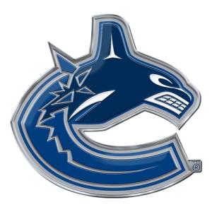FANMATS 60504 Vancouver Canucks Heavy Duty Aluminum Embossed Color Emblem, Auto Emblem Decal