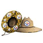 FOCO Mens Nfl Team Logo Floral Lifeguard Beach Sun Straw Hat, Team Logo