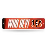 Rico Industries NFL Football Cincinnati Bengals Metal Street Sign 4" x 15" Home Décor - Bedroom - Office - Man Cave