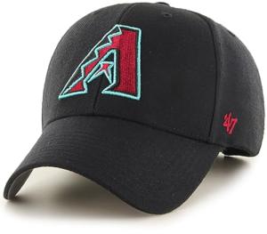 47 Brand MLB Team Color Primary Logo MVP Adjustable Structure Baseball Cap Hat, Adult One Size Fits All - Arizona Diamondbacks Black