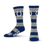 For Bare Feet NFL INDIANAPOLIS COLTS RMC Multi Stripe Crew Sock Team Color Large