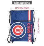 FOCO Chicago Cubs MLB Drawstring Backpack with Zippered Pocket — Officially Licensed, Cordura Nylon