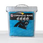 YouTheFan Officially-Licensed NFL Carolina Panthers Set of 4 Cornhole Bags - All Weather Regulation 6” x 6” Size - 16oz Weight - Designed in USA