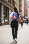 FOCO Chicago Cubs MLB Drawstring Backpack with Zippered Pocket — Officially Licensed, Cordura Nylon