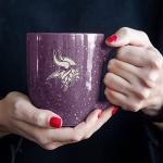 Rico Industries NFL Football Minnesota Vikings Primary 16 oz Team Color Laser Engraved Ceramic Coffee Mug