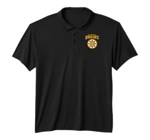 Boston Bruins Power Play Black NHL Officially Licensed Performance Polo Shirt