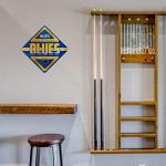 Rico Industries NHL Hockey St. Louis Blues Metal Crossing Sing - Home Decore Perfect for Bed Room, Man Cave, Garage