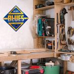 Rico Industries NHL Hockey St. Louis Blues Metal Crossing Sing - Home Decore Perfect for Bed Room, Man Cave, Garage