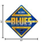 Rico Industries NHL Hockey St. Louis Blues Metal Crossing Sing - Home Decore Perfect for Bed Room, Man Cave, Garage