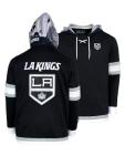 FE NHL Unisex-Adult Los Angeles Kings Lace-Up Hoodie, Unisex Hockey Los Angeles Kings Sweatshirt, NHL Officially Licensed, Recycled Fabrics, Black, Large