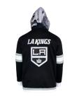 FE NHL Unisex-Adult Los Angeles Kings Lace-Up Hoodie, Unisex Hockey Los Angeles Kings Sweatshirt, NHL Officially Licensed, Recycled Fabrics, Black, Large