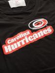 Calhoun NHL Womens Retro Varsity Short Sleeve Cotton V-Neck T-Shirt (Carolina Hurricanes, X-Large)