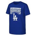 MLB Kids Youth 8-20 Official Team Color Shut Out Arch Logo T-Shirt (US, Numeric, 10, 12, Regular, Los Angeles Dodgers - Blue)