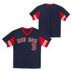 MLB Toddler 2T-4T Officially Licensed Team Color Primary Logo Baseball Fashion Top V-Neck Jersey - Boston Red Sox Navy - 3T