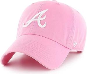 47 MLB Unisex-Adult Clean Up Adjustable Hat Cap One Size Fits All (Atlanta Braves Rose Pink)