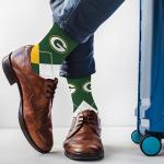 For Bare Feet NFL GREEN BAY PACKERS Argyle Remix Premium Dress Sock Team Color OSFM