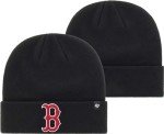 47 MLB Unisex-Adult Primary Logo Cuffed Knit Primary Logo Black Beanie Hat Cold Weather Hat, One Size (Boston Red Sox Black)