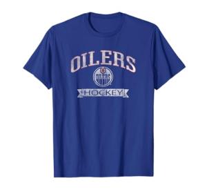 Edmonton Oilers Vintage Hockey Royal Officially Licensed T-Shirt