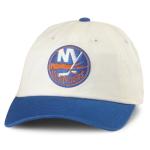 AMERICAN NEEDLE New York Islanders Officially Licensed NHL Blue Line Adjustable Snapback Baseball Hat, Ivory/Royal (EM004A-NYI-IROY)