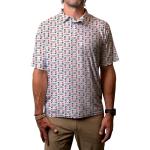 Calgary Flames NHL Officially Licensed Short Sleeve Performance Polo All Over Print White, X-Large