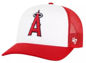 47 Los Angeles Angels Freshman Trucker White Red Mesh Hat Cap Adult Men's Snapback