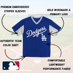 MLB Kids Youth Boys 4-18 Officially Licensed Team Color Primary Logo Baseball Fashion Top V-Neck Jersey - Los Angeles Dodgers Blue - Large 10/12