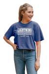 Tampa Bay Lightning NHL Officially Licensed Women's Crop Top T-Shirt Ringspun Team Color, Large