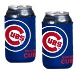 MLB Baseball Can & Bottle Holder Insulator Beverage Cooler (Chicago Logo Collapsible 2-Pack (Cubs))