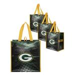 FOCO Green Bay Packers NFL 4 Pack Reusable Shopping Bags, one size