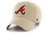 '47 MLB Khaki Clean Up Adjustable Hat, Adult (Atlanta Braves)