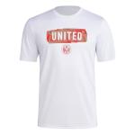 adidas Men's Atlanta United FC Local Pop Short Sleeve Pre-game T-shirt, White, Small