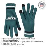 Ultra Game NFL Official Adults Unisex Super Soft Winter Beanie Knit Hat with Extra Warm Touch Screen Gloves, New York Jets, Team Color 1, 1SIZE