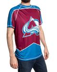 Calhoun NHL Mens Performance Quick Dry Moisture Wicking Rash Guard Short Sleeve Shirt (Colorado Avalanche, Large)