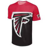 FOCO Atlanta Falcons NFL Mens Cropped Big Logo Colorblock Rash Guard - L