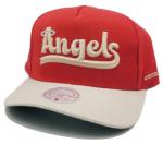 Mitchell & Ness Los Angeles Angels of Anaheim New City Connect Pro Crown Red Tan Era Snapback Hat Cap