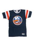 Calhoun NHL Surf & Skate Mens Shoulder Stripe Varsity Inset Sleeve Retro Style T-Shirt – The Coastal Collection (New York Islanders, X-Large)