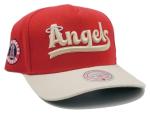 Mitchell & Ness Los Angeles Angels of Anaheim New City Connect Pro Crown Red Tan Era Snapback Hat Cap