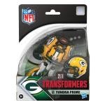 Transformers NFL Green Bay Packers Tundra Prime 5.5-Inch Action Figure Changes from Robot to Helmet, Football Toys for Ages 8+