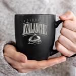 Rico Industries NHL Hockey Colorado Avalanche Tribute 15oz Laser Engraved Matte Black Ceramic Bistro Mug - For Hot or Cold Drinks
