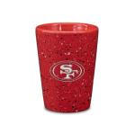 Rico Industries NFL Football San Francisco 49ers 2oz Ceramic Shot Glass for Fans, Laser Engraved In Team Color Single Shot Glass