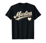 Marlins Retro Typography Tee with Heart Gift for Men Women T-Shirt