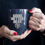 Rico Industries NFL Football Chicago Bears "GOOD. BETTER. BEST." Navy 16 oz Team Color Laser Engraved Speckled Ceramic Coffee Mug