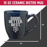 Rico Industries NFL Football Chicago Bears "GOOD. BETTER. BEST." Navy 16 oz Team Color Laser Engraved Speckled Ceramic Coffee Mug