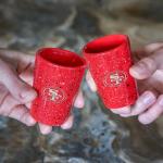 Rico Industries NFL Football San Francisco 49ers 2oz Ceramic Shot Glass for Fans, Laser Engraved In Team Color Single Shot Glass