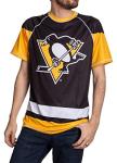 Calhoun NHL Mens Loose Fit Performance Quick Dry Rash Guard Short Sleeve Shirt (Pittsburgh Penguins, Medium)