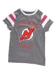 Calhoun NHL Ladies Loose Fit Varsity Style Retro Lounge T-Shirt (New Jersey Devils, Medium)