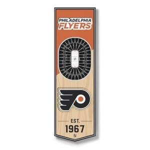 NHL Philadelphia Flyers - Wells Fargo Center 3D Banner, Team Colors, 6" x 19"